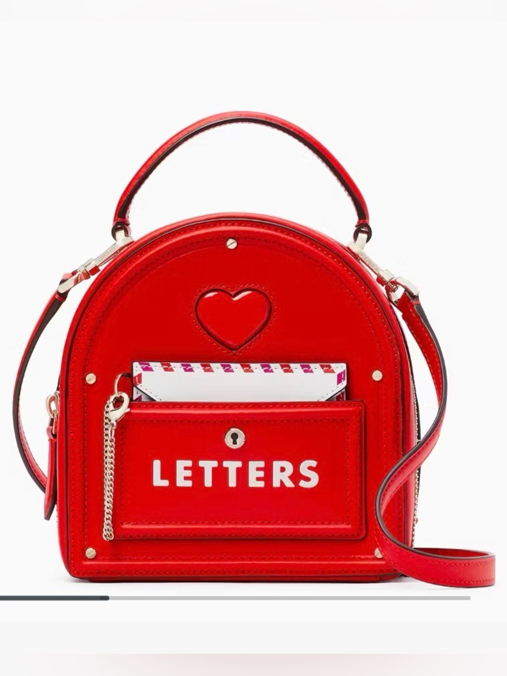 Kate Spade Letters Mailbox Bag Red Heart Crossbody Top Handle Sold Out